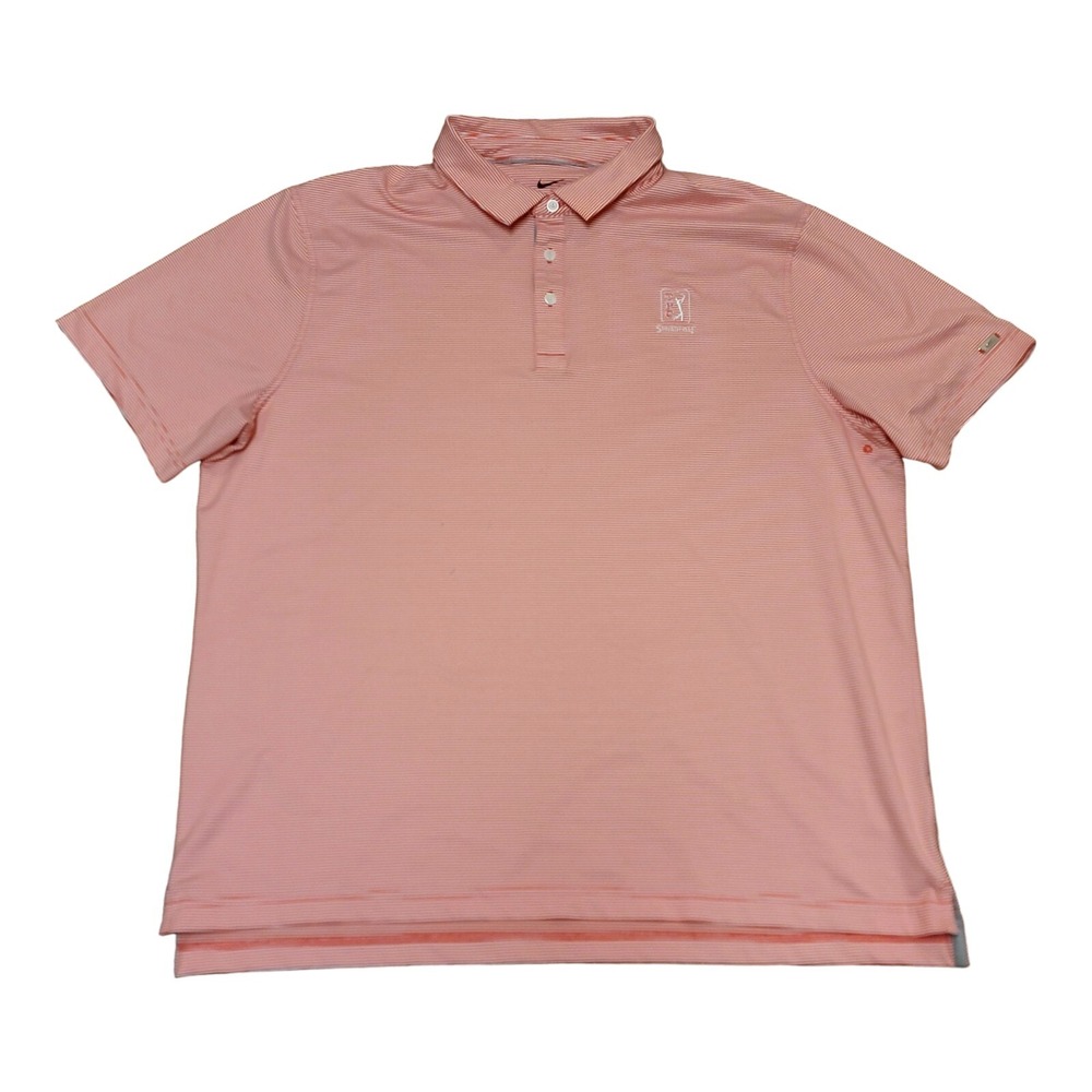 Nike Dri-FIT Player Striped Golf Polo TPC Sugarloaf Red CV3496-631 Mens XL